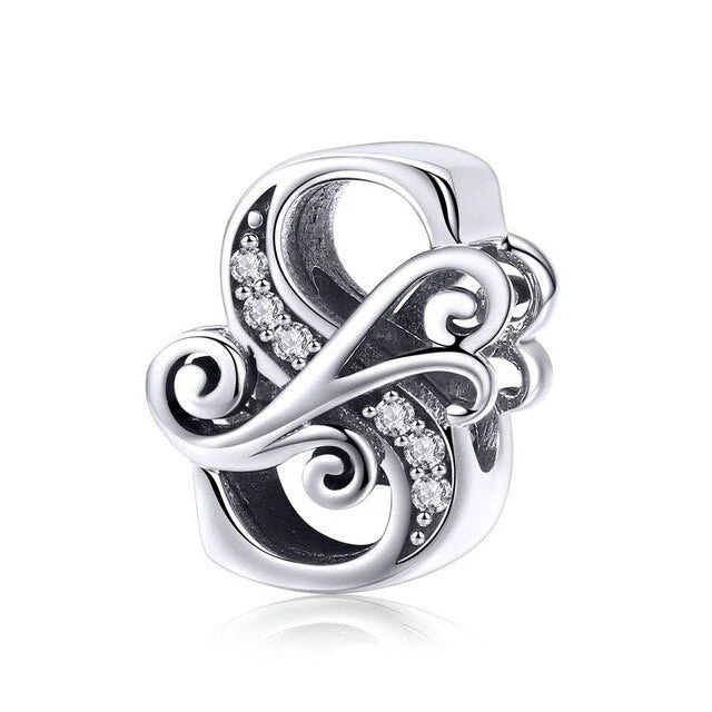 S925 Classic Alphabets A to Z Sterling Silver Charms Collection - Image 20