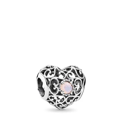 S925 Signature Heart Birthstone Months Sterling Silver Charms Collection - Image 12