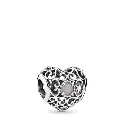 S925 Signature Heart Birthstone Months Sterling Silver Charms Collection - Image 8