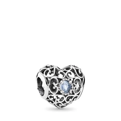 S925 Signature Heart Birthstone Months Sterling Silver Charms Collection - Image 9